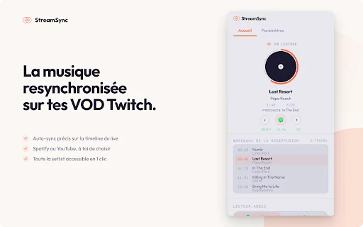 StreamSync ڈاؤن لوڈ کریں – Twitch VODs کے ساتھ Spotify ہم آہنگ کریں - Screenshot 1