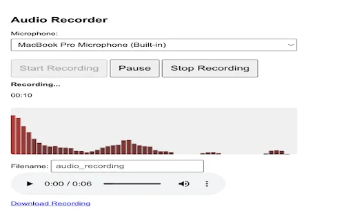 Audio Capture For Chrome ڈاؤن لوڈ کریں – براؤزر آڈیو ریکارڈنگ - Screenshot 1