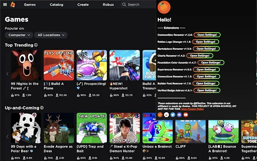 Efaz’s Roblox Extension ڈاؤن لوڈ کریں – Roblox کو اپنی مرضی کے مطابق بنائیں - Screenshot 2