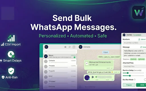 Wapes کو ڈاؤن لوڈ کریں – واٹس ایپ کے لیے بہترین CRM اور مارکیٹنگ ٹول - Screenshot 1