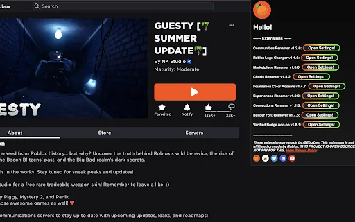 Efaz’s Roblox Extension ڈاؤن لوڈ کریں – Roblox کو اپنی مرضی کے مطابق بنائیں - Screenshot 4