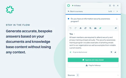 Conveyor Chrome Extension ڈاؤن لوڈ کریں – سیکیورٹی سوالنامے خودکار بنائیں - Screenshot 1