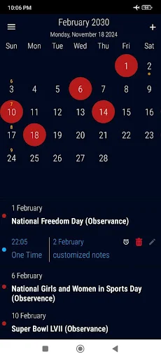 US Calendar 2026 ڈاؤن لوڈ کریں – چھٹیاں اور ریمانڈر - Screenshot 6