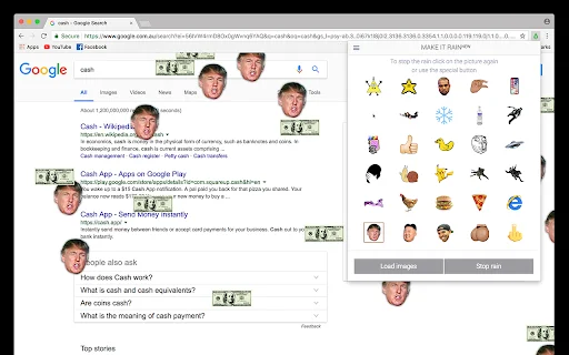 Make it Rain کروم ایکسٹینشن ڈاؤن لوڈ کریں – اپنی سکرین پر بارش کریں - Screenshot 3