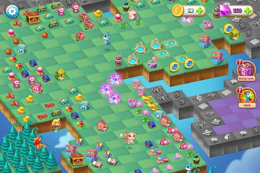 Merge Elves ڈاؤن لوڈ کریں – جادوئی گارڈن کا بہترین پزل گیم - Screenshot 18