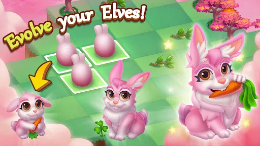 Merge Elves ڈاؤن لوڈ کریں – جادوئی گارڈن کا بہترین پزل گیم - Screenshot 3