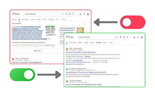 Google AI Overviews کو ہٹائیں – کلین سرچ کا تجربہ حاصل کریں - Screenshot 1