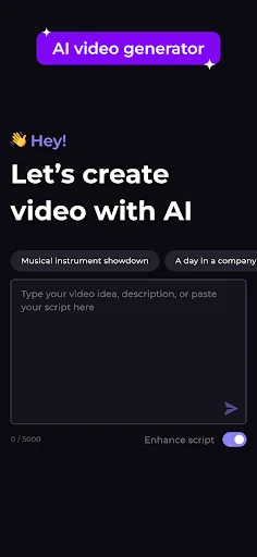 AI Video Maker – Renderforest ڈاؤن لوڈ کریں – پروفیشنل ویڈیوز بنائیں - Screenshot 1
