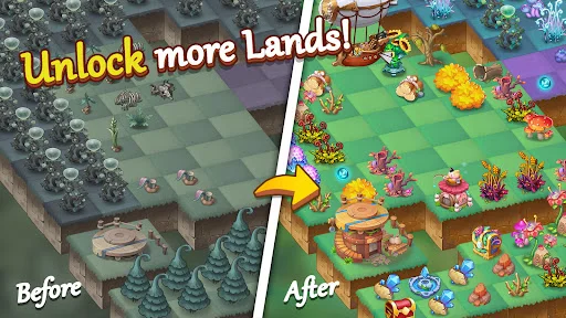 Merge Elves ڈاؤن لوڈ کریں – جادوئی گارڈن کا بہترین پزل گیم - Screenshot 5